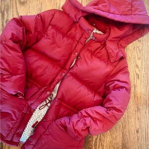 J. Crew Goose Down Red Puffer Jacket
